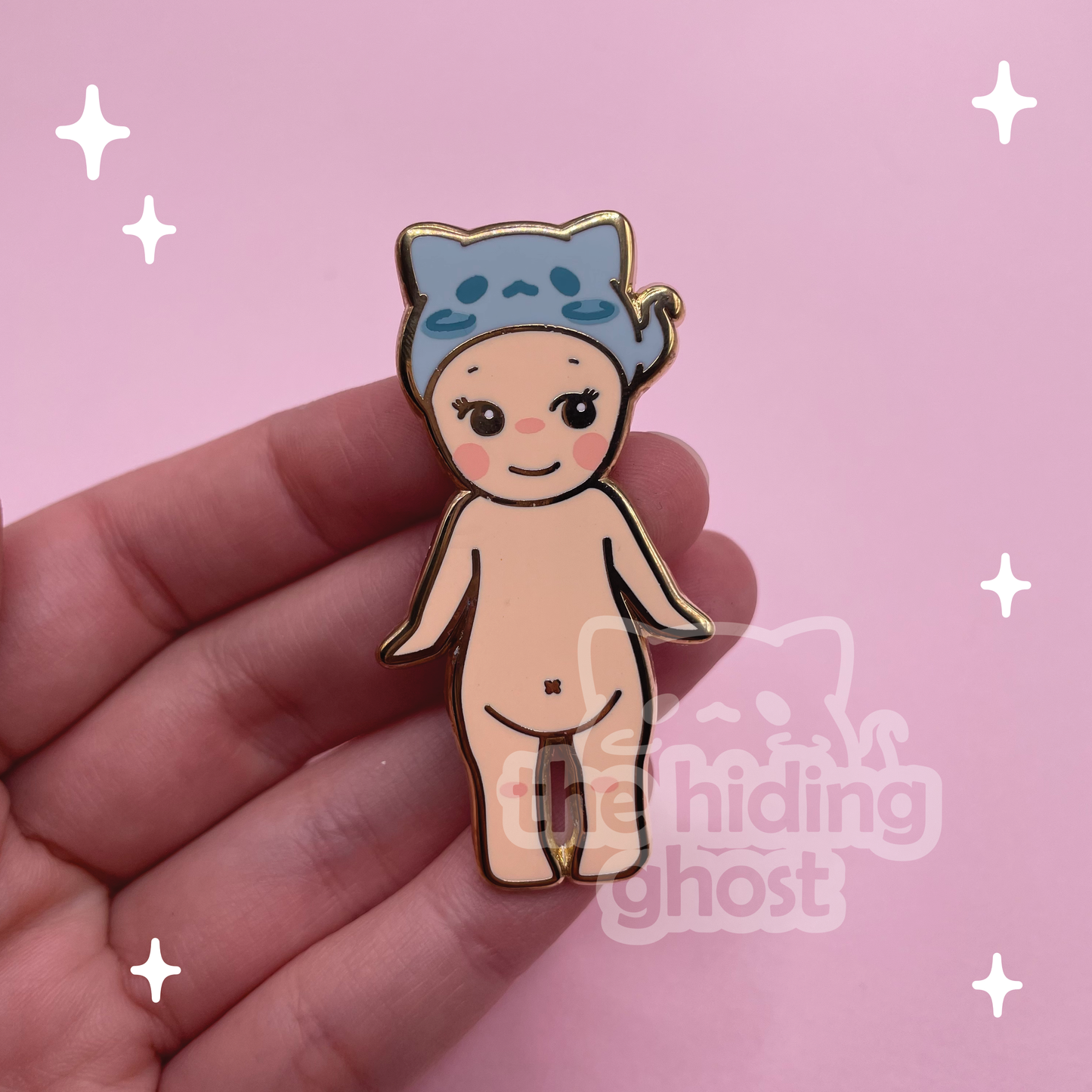 Spooky Angel - Cat Ghost Enamel Pin
