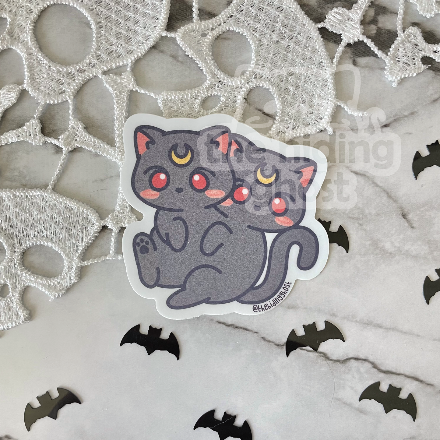 Two-Headed Anime Cats Sticker