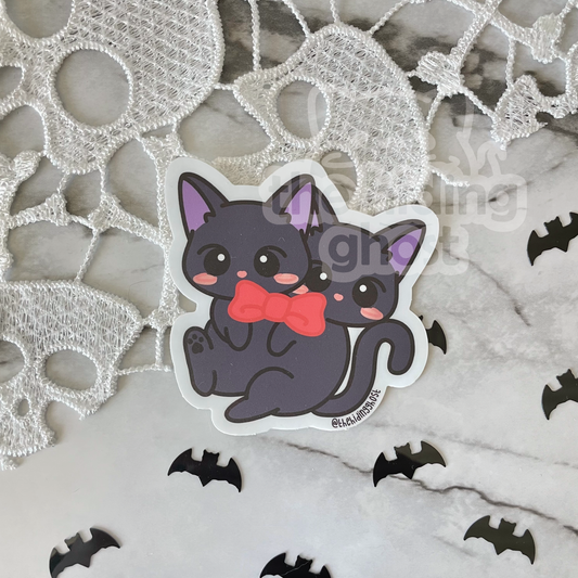 Two-Headed Anime Cats Sticker