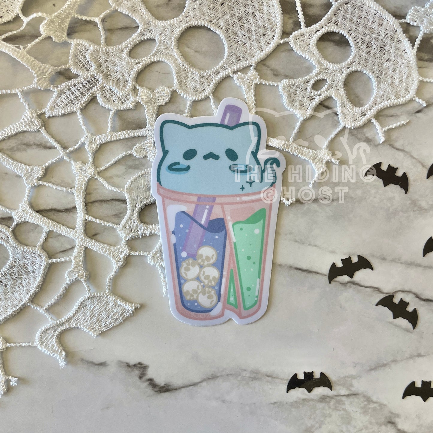 Cute Spooky Drinks Die Cut Stickers