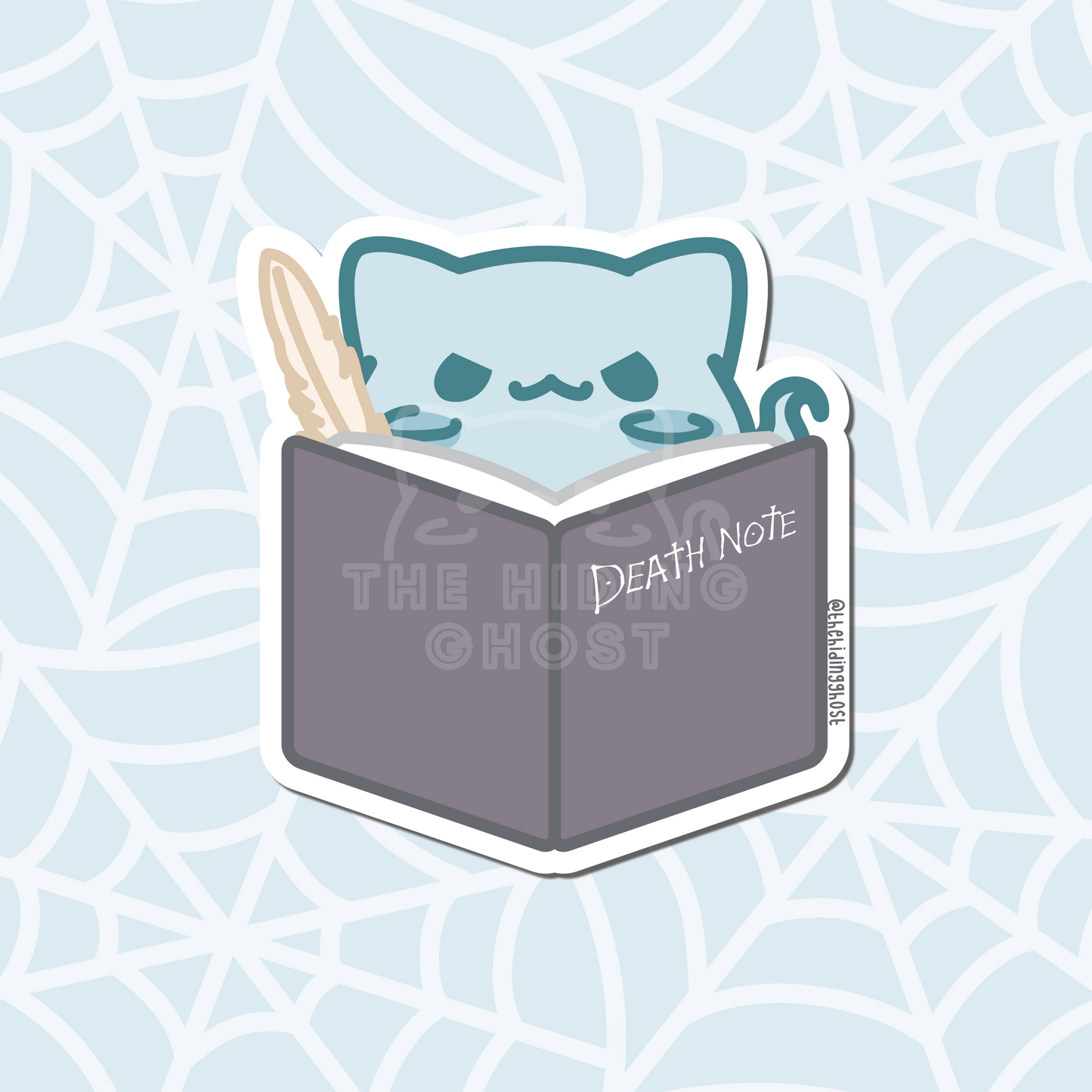 Cat Ghost Dead Note Sticker