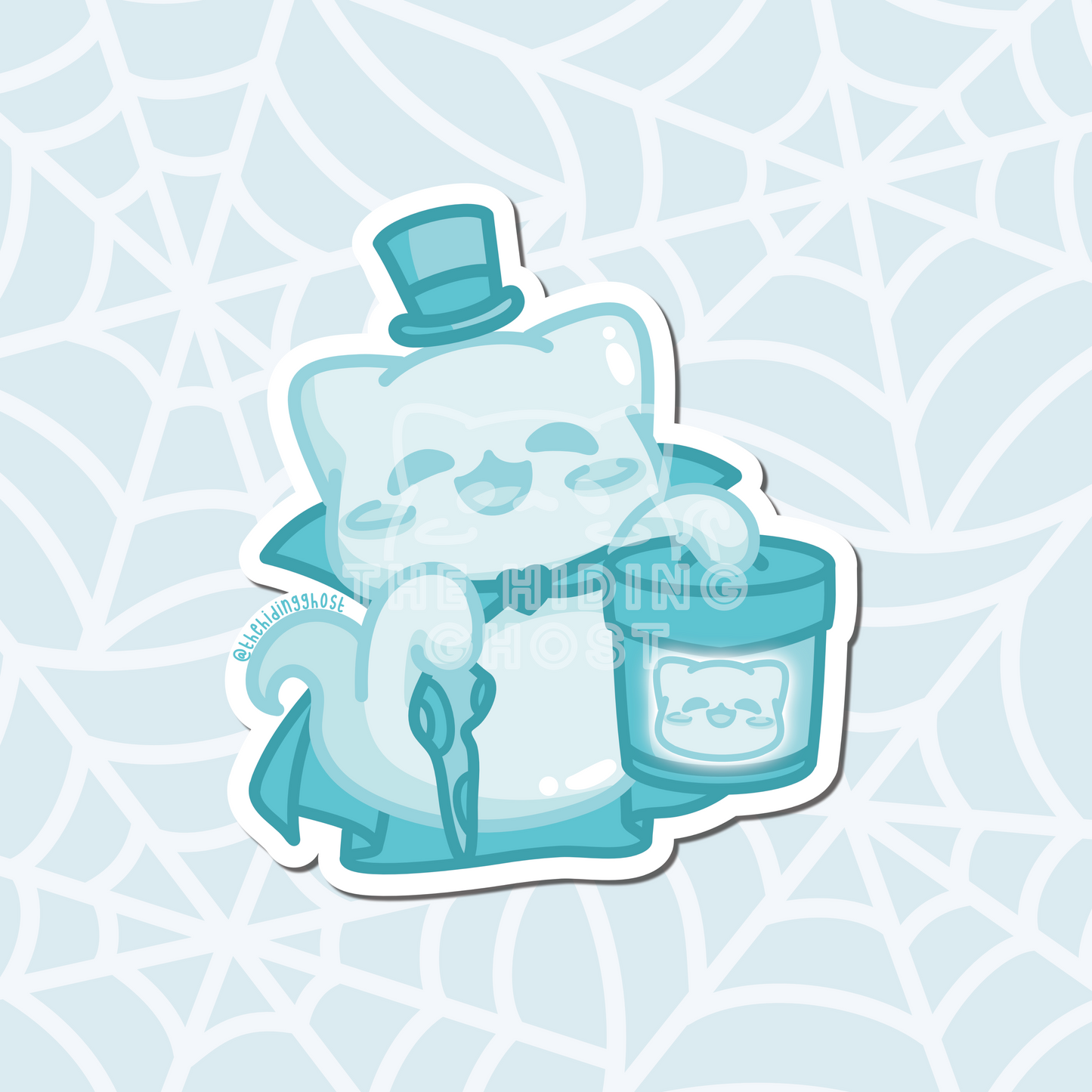 Cat Box Ghost Sticker