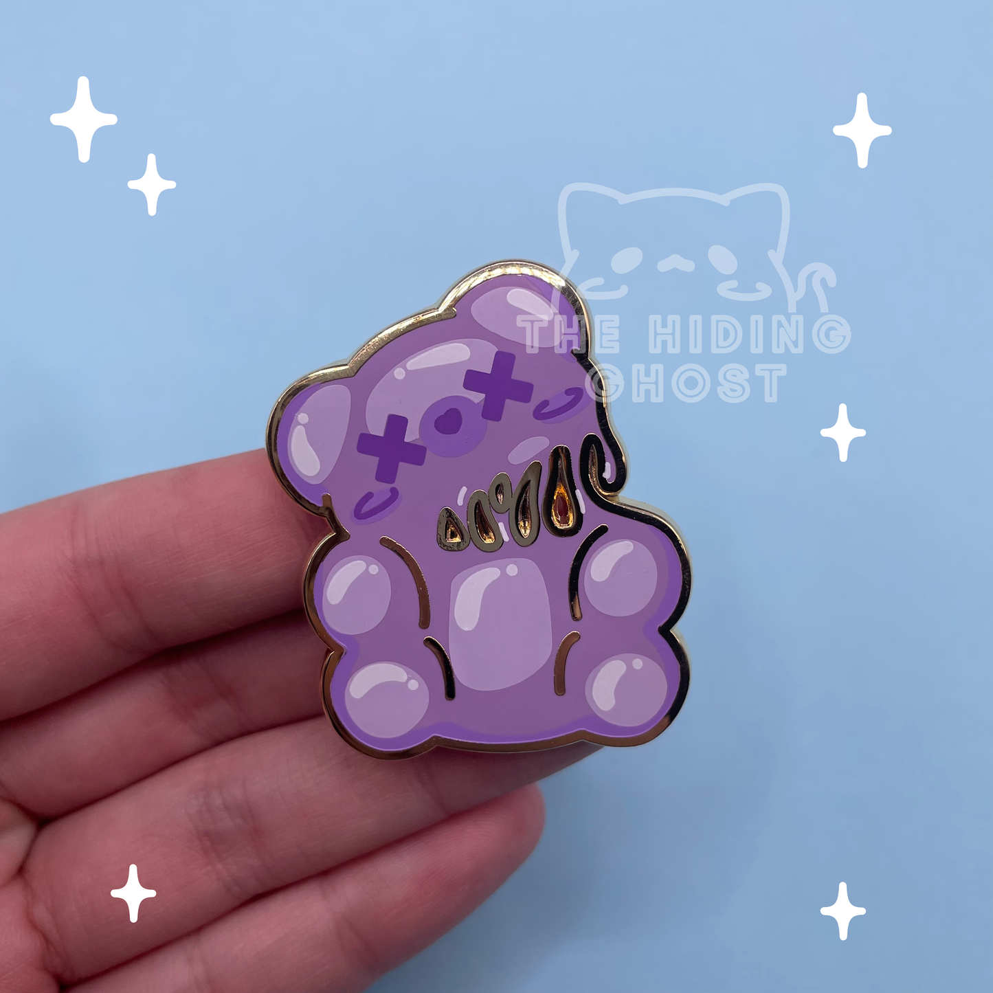 Purple Spooky Gummy Bear Enamel Pin