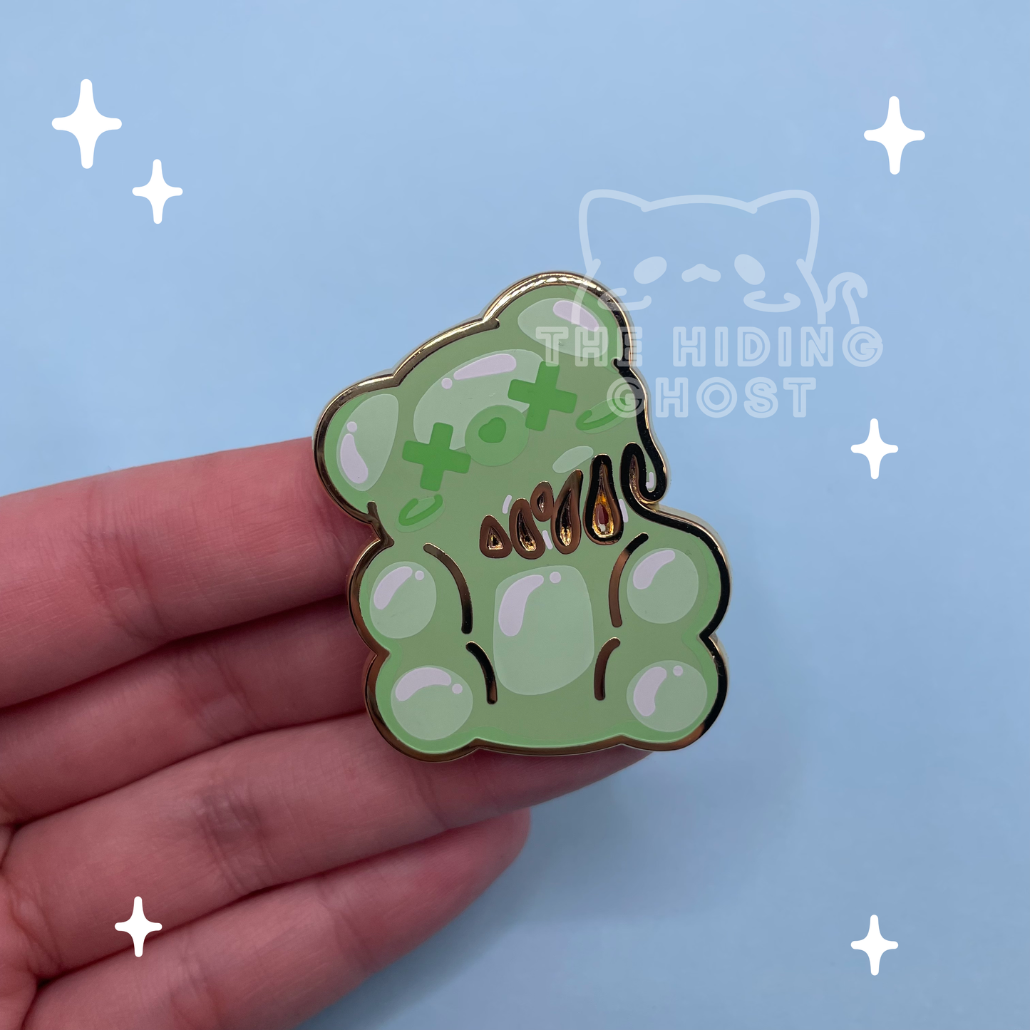 Green Spooky Gummy Bear Enamel Pin