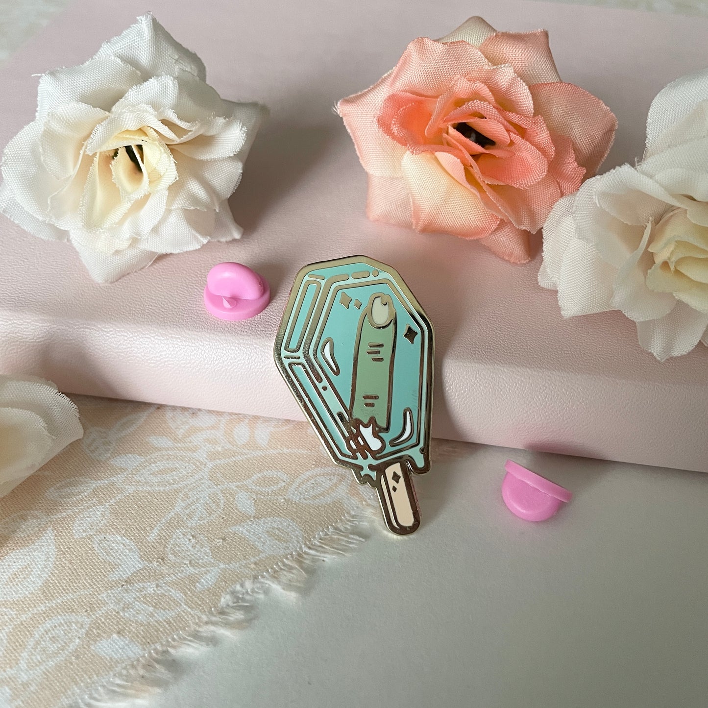 Spooky Popsicle Finger Enamel Pin