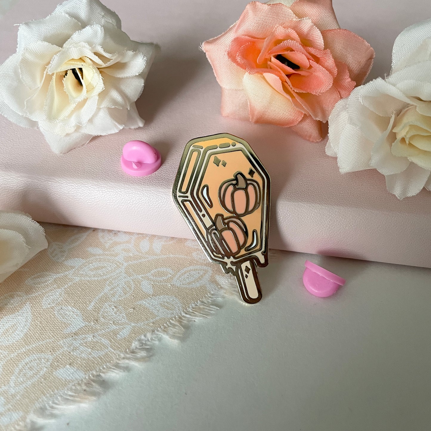 Spooky Popsicle Pumpkin Enamel Pin