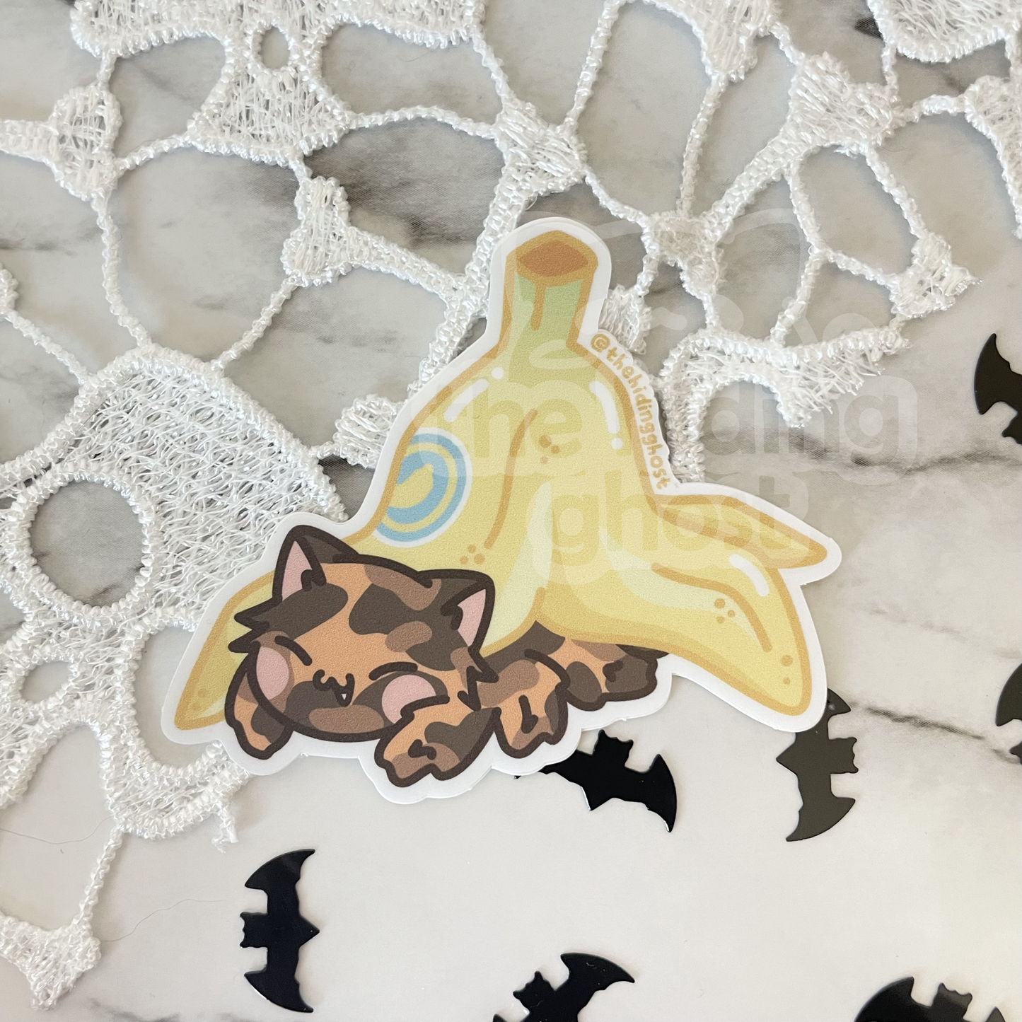 Spider Cat Banana Sticker