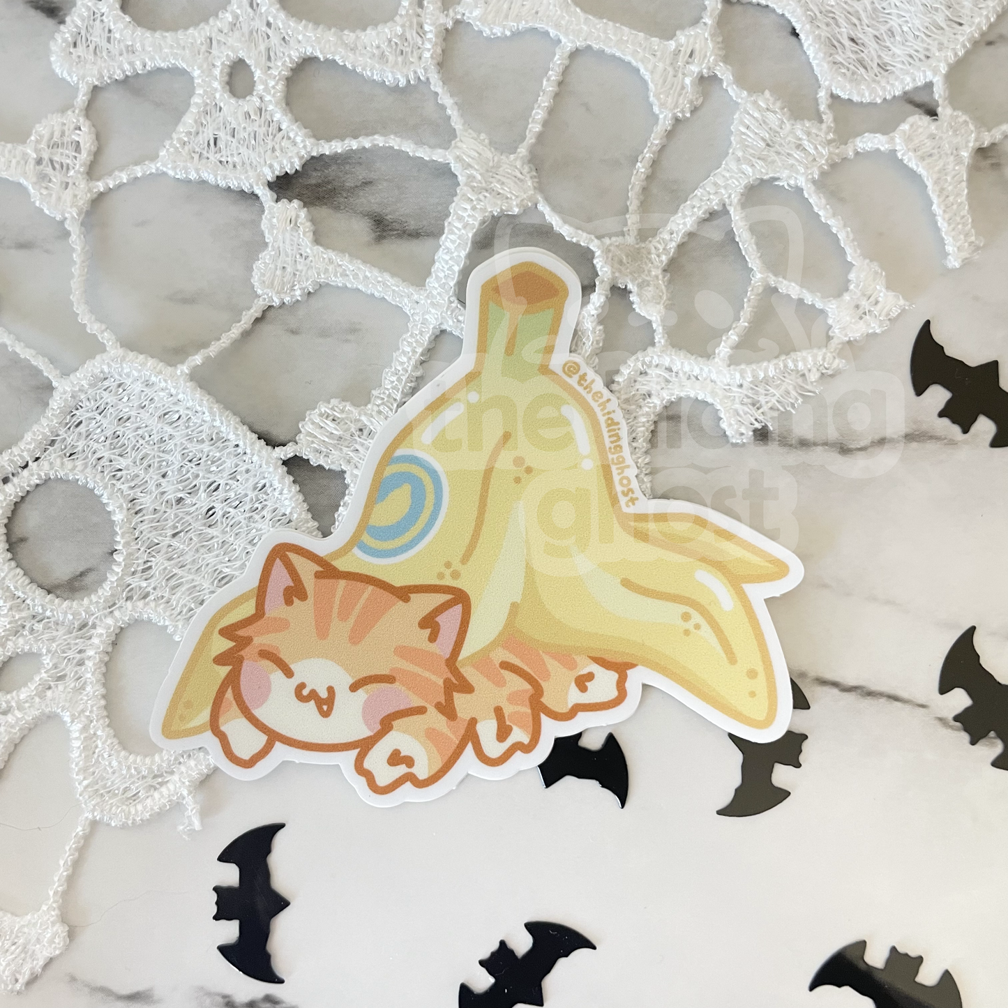Spider Cat Banana Sticker
