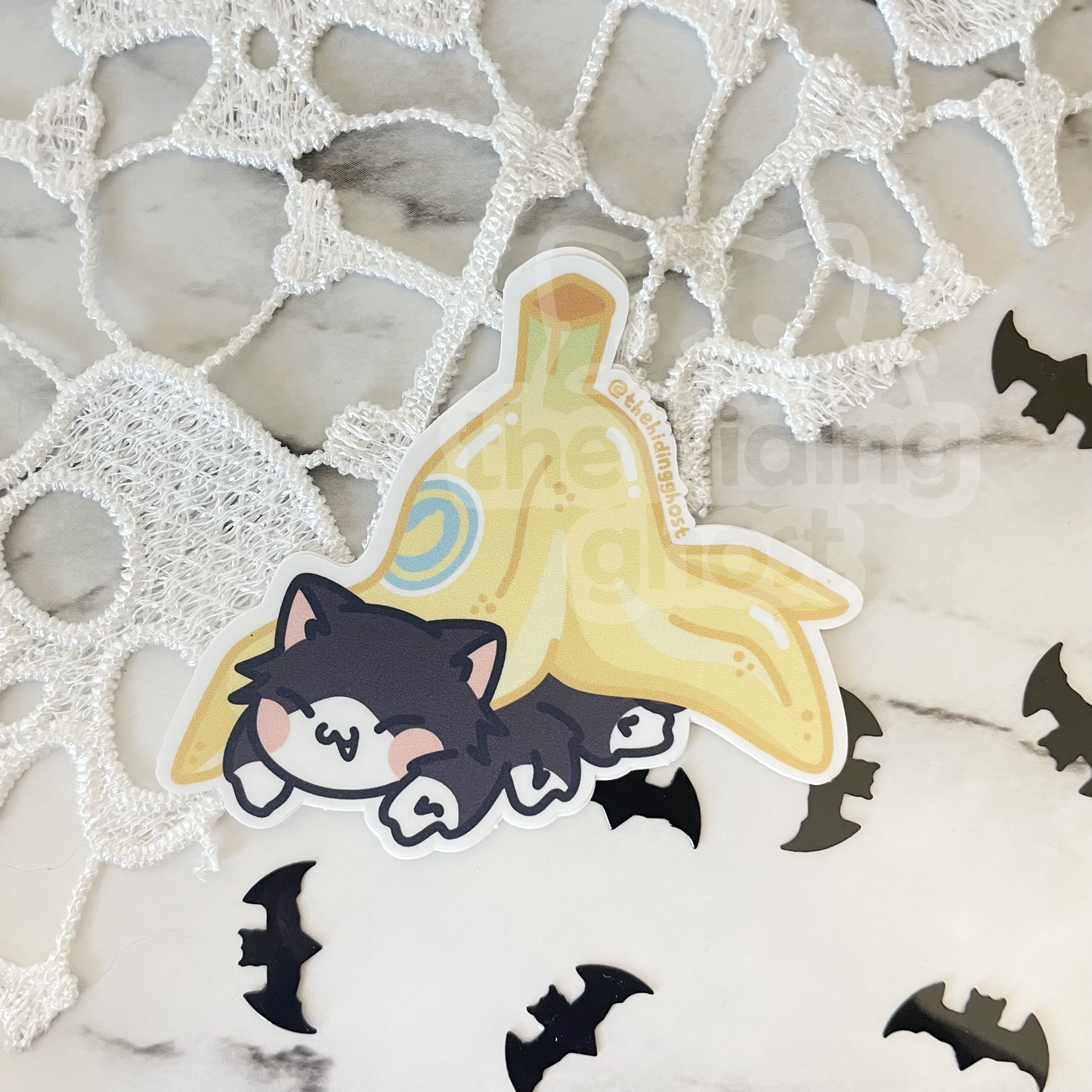 Spider Cat Banana Sticker