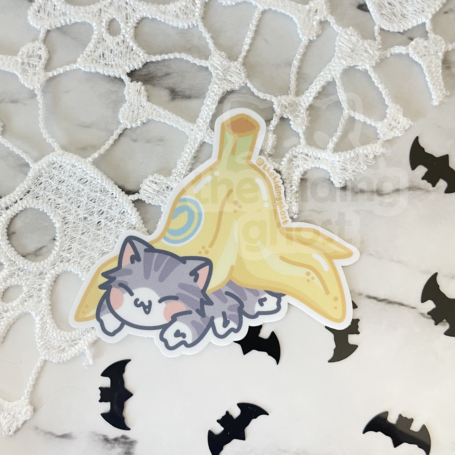 Spider Cat Banana Sticker