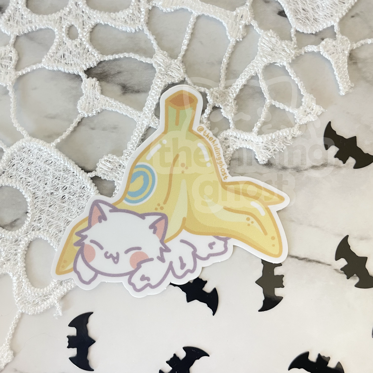 Spider Cat Banana Sticker