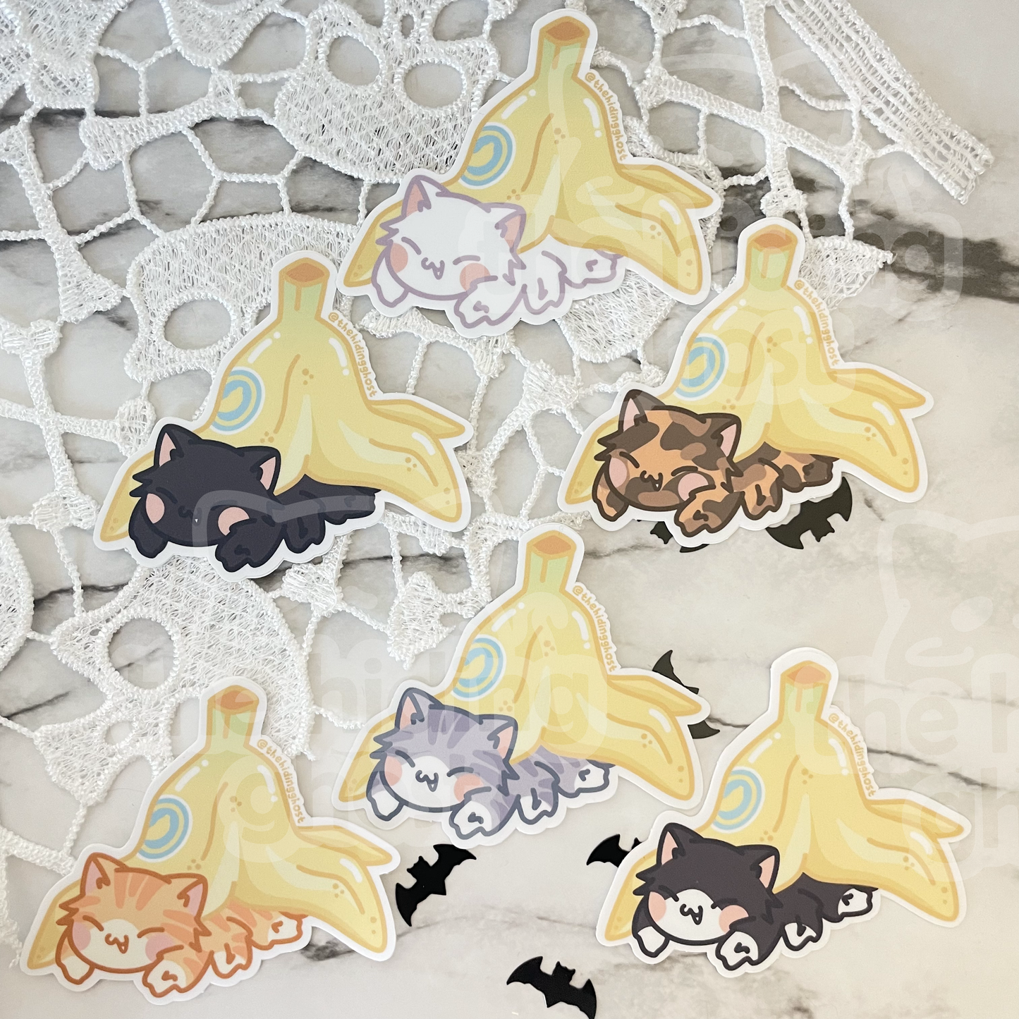 Spider Cat Banana Sticker