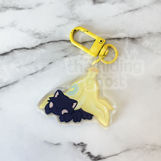 Spider Cat Banana Acrylic Keychain