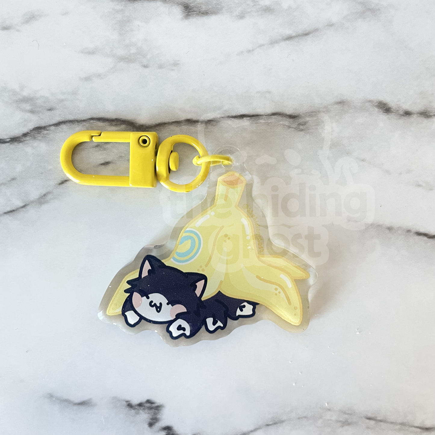 Spider Cat Banana Acrylic Keychain
