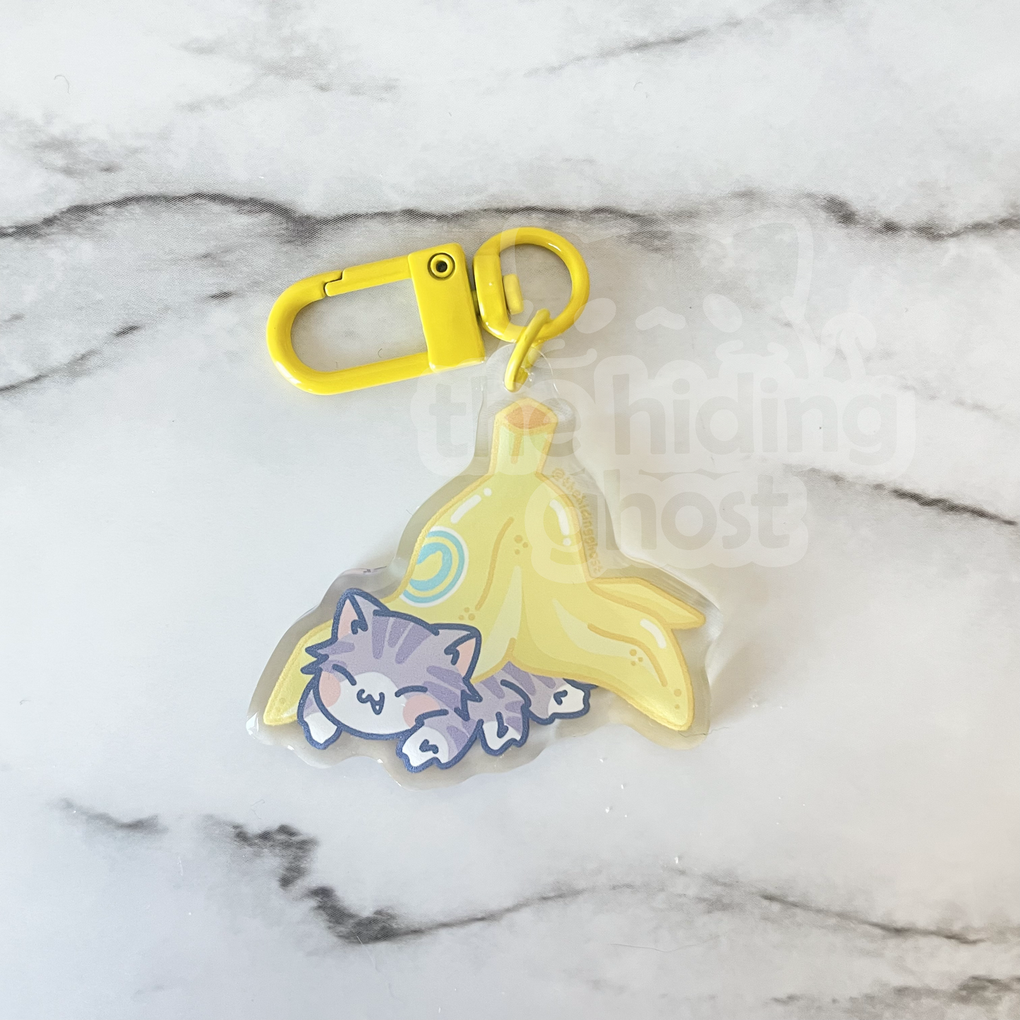 Spider Cat Banana Acrylic Keychain