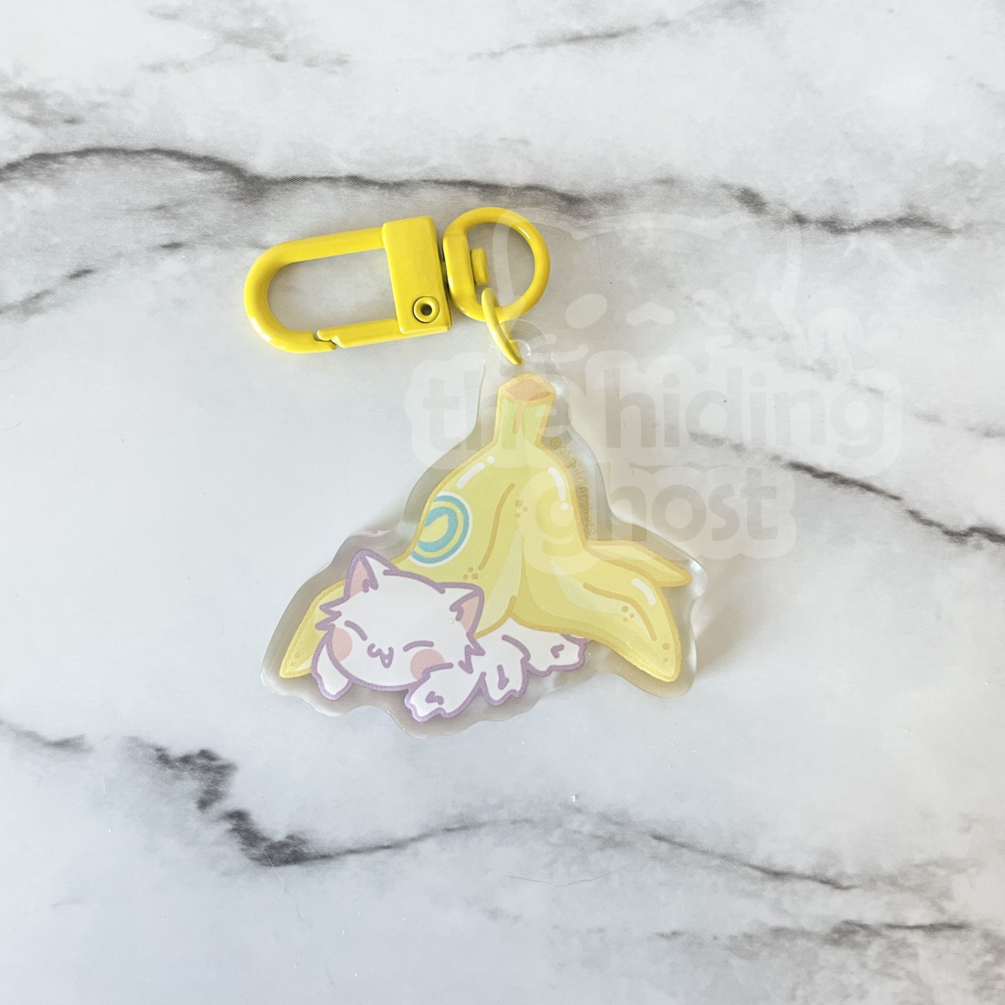 Spider Cat Banana Acrylic Keychain