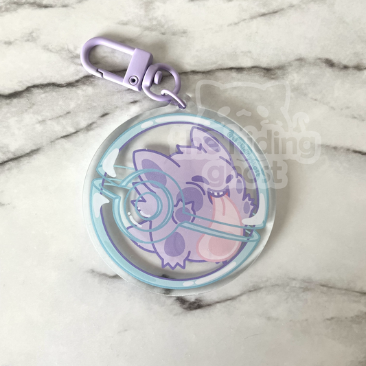 Gengar Pokeball Double Sided Acrylic Keychain