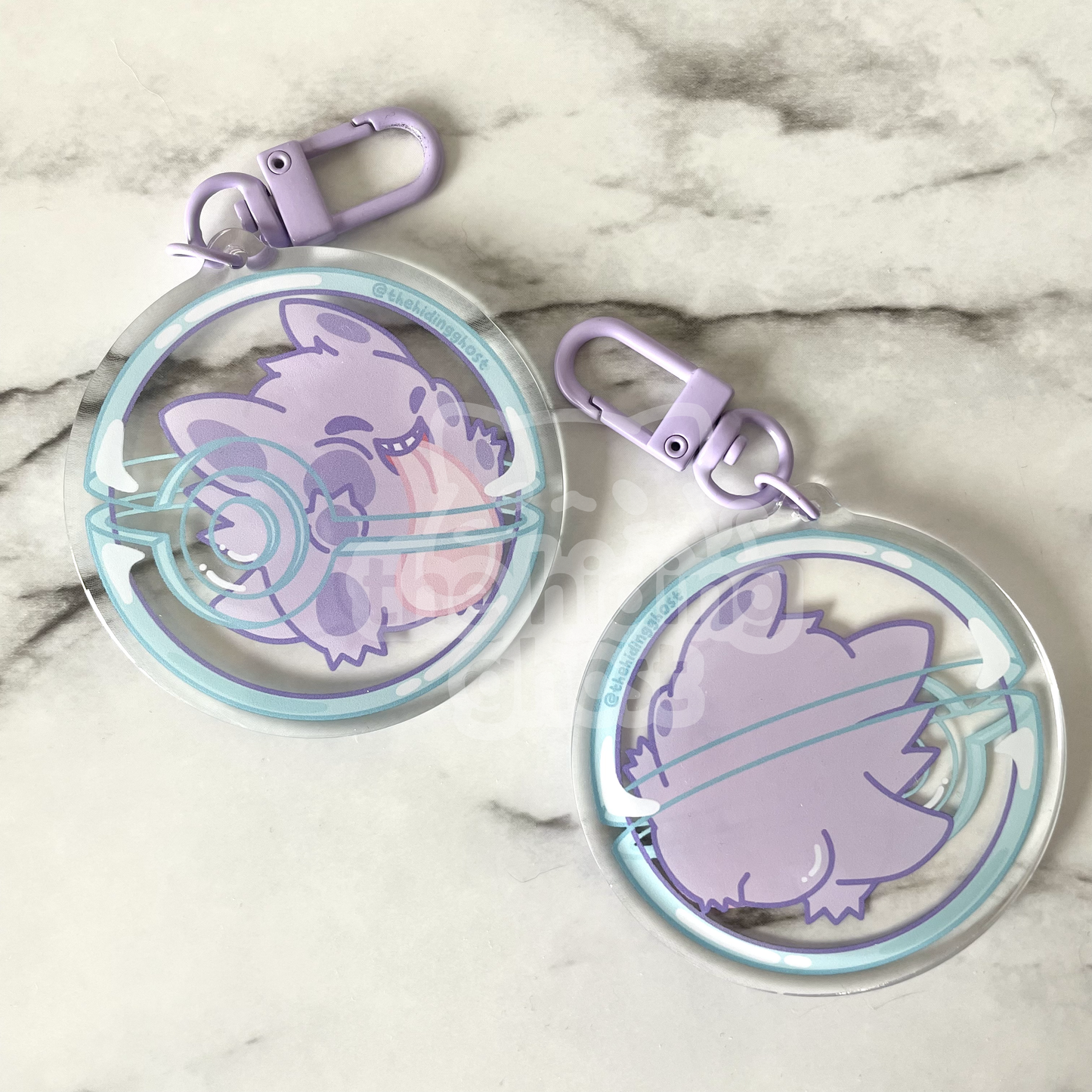 Gengar Pokeball Double Sided Acrylic Keychain