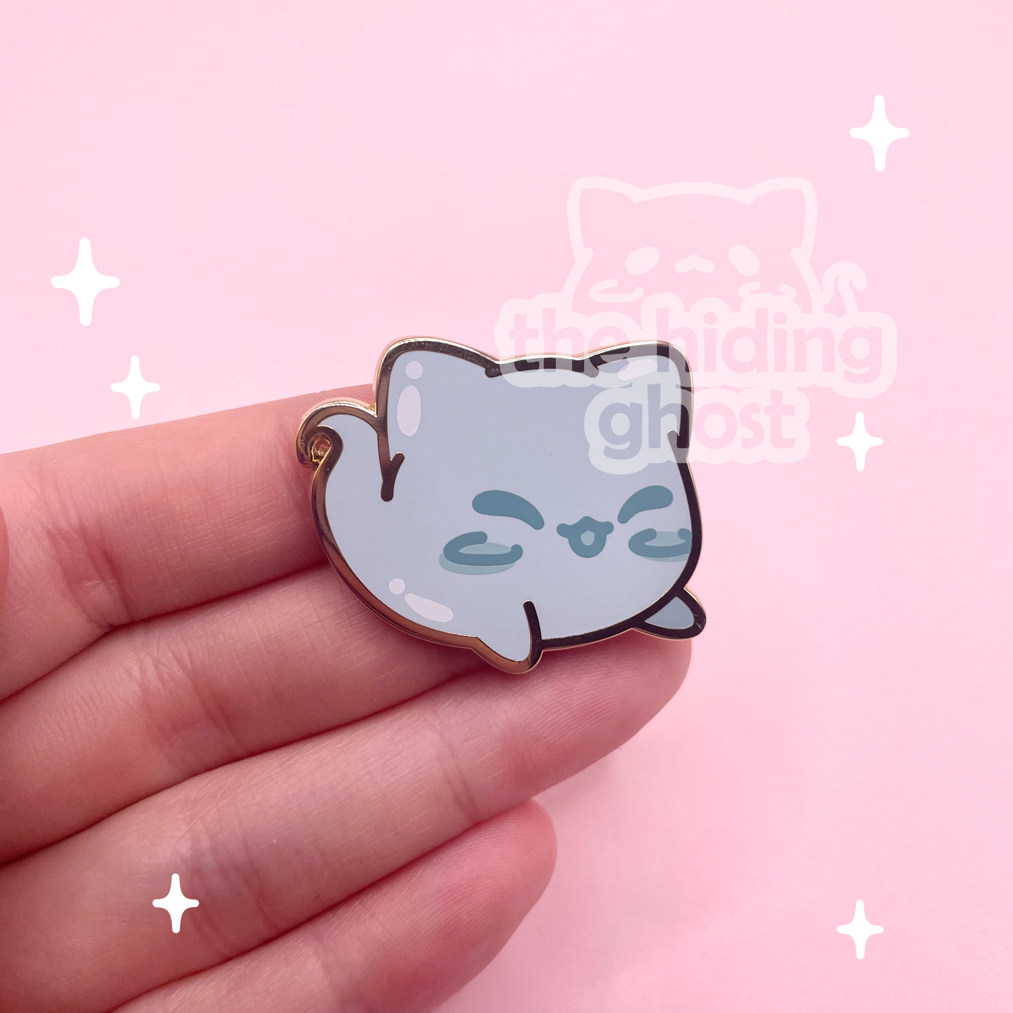 Cat Ghost Mascot Enamel Pin