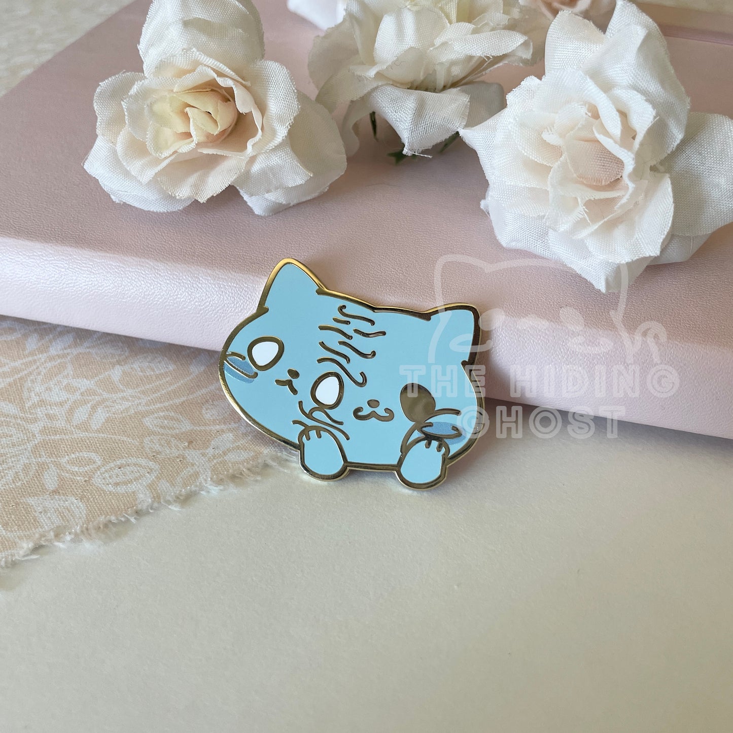 Tomie Cat Ghost Enamel Pin