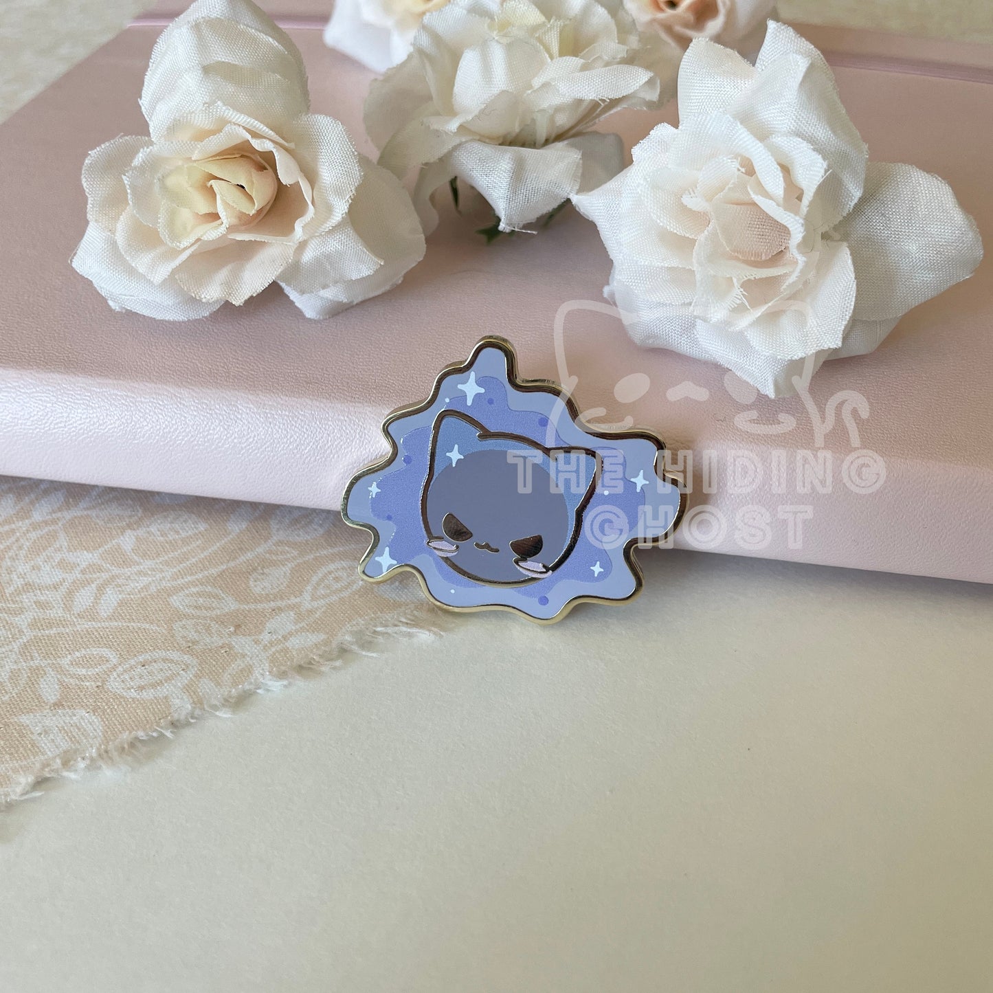 Ghost PokeCat Haunter Enamel Pin