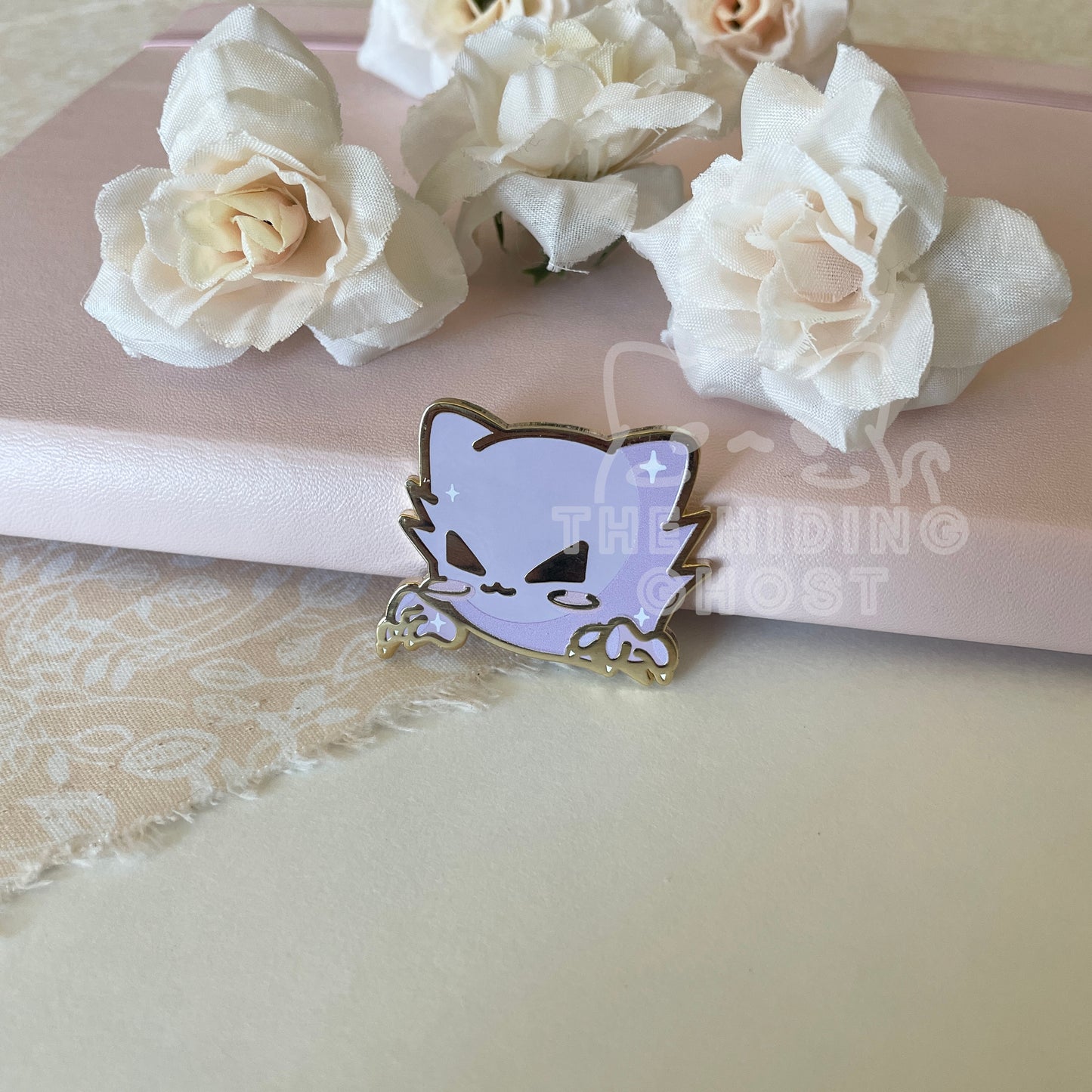 Ghost PokeCat Haunter Enamel Pin