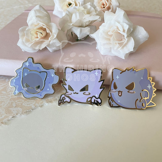 Ghost PokeCat Gastly Enamel Pin