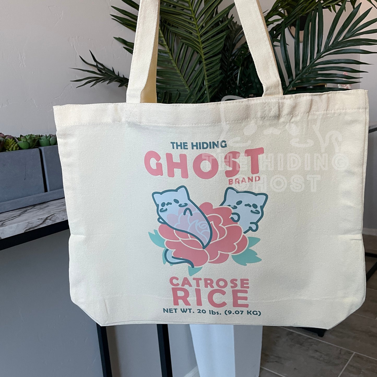 Ghost Catrose Rice Tote Bag