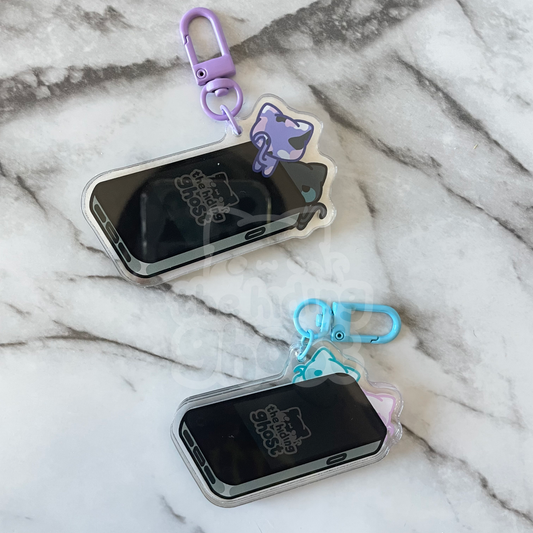 Cat Selfie Shaker Acrylic Keychain