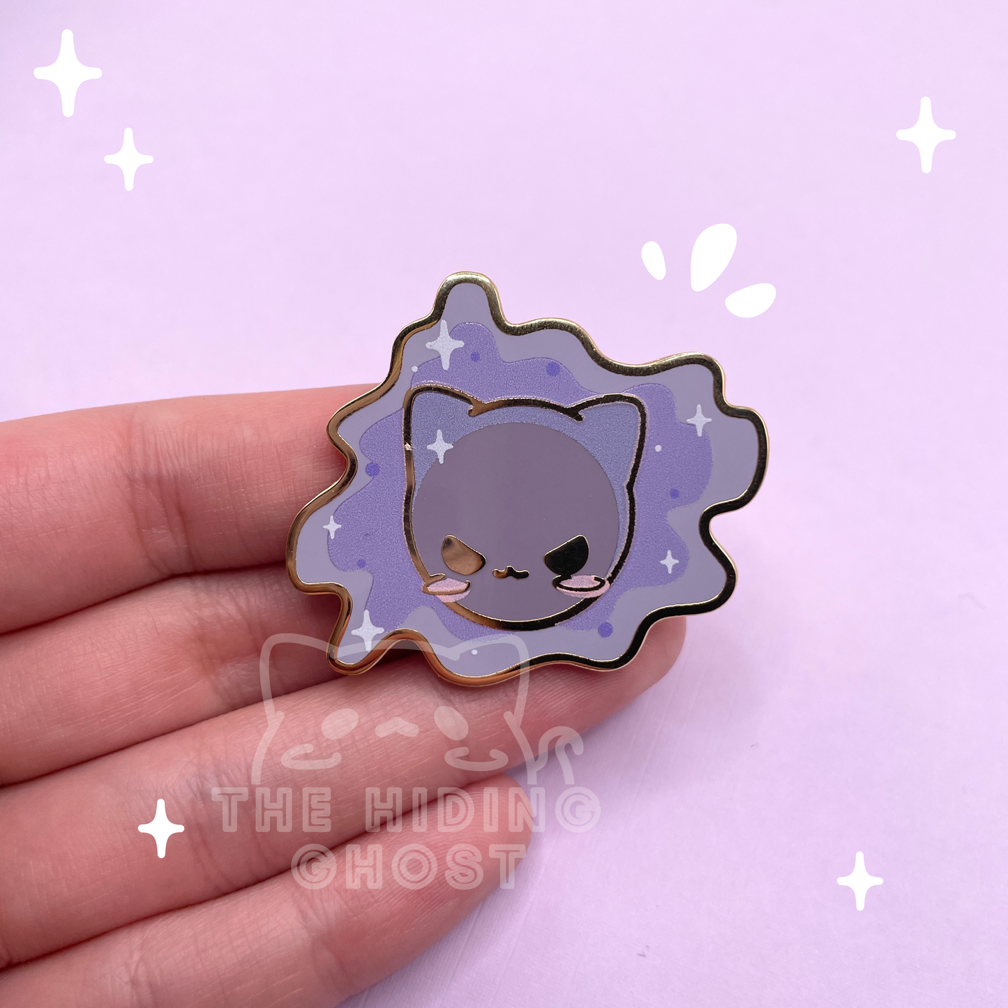 Ghost PokeCat Haunter Enamel Pin