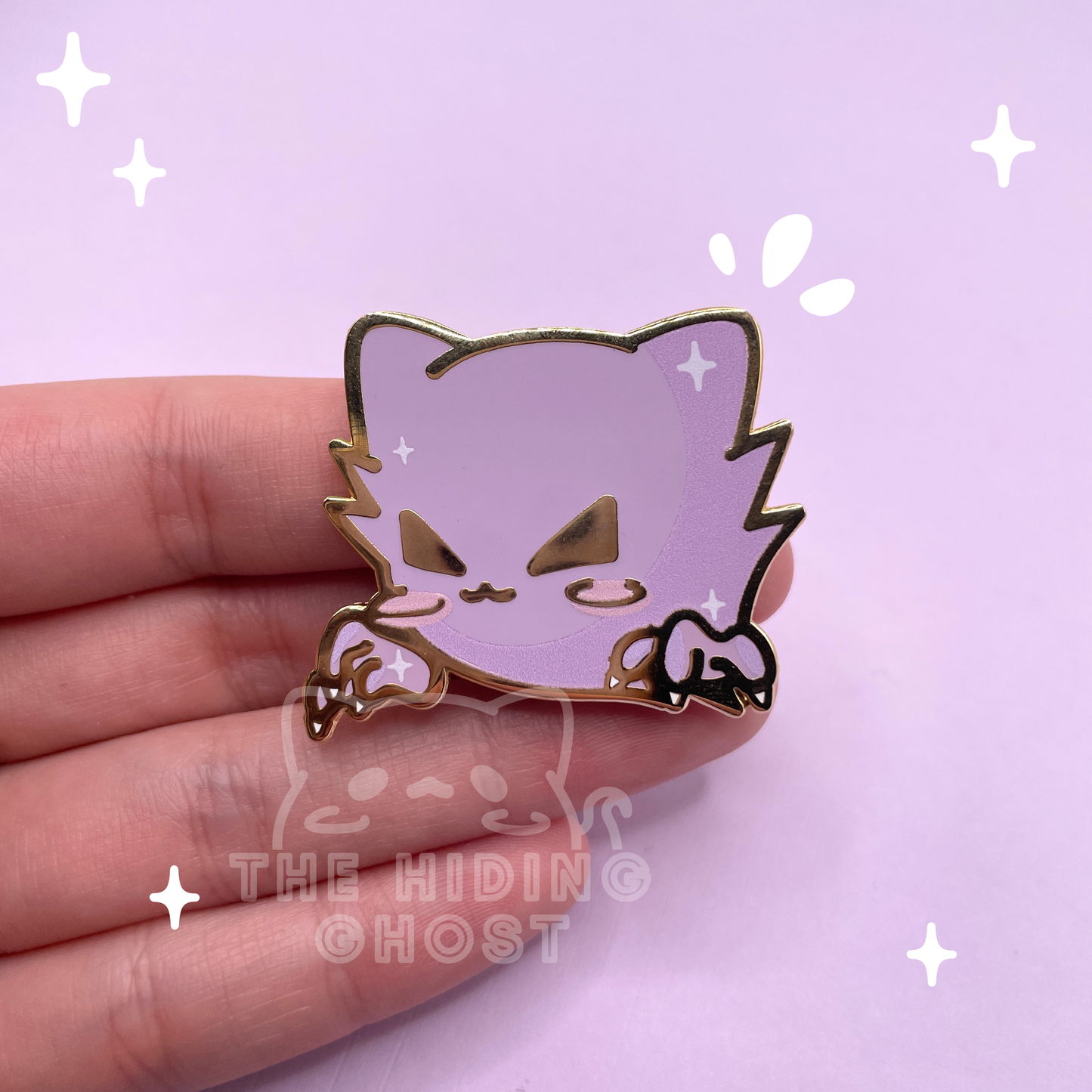 Ghost PokeCat Haunter Enamel Pin