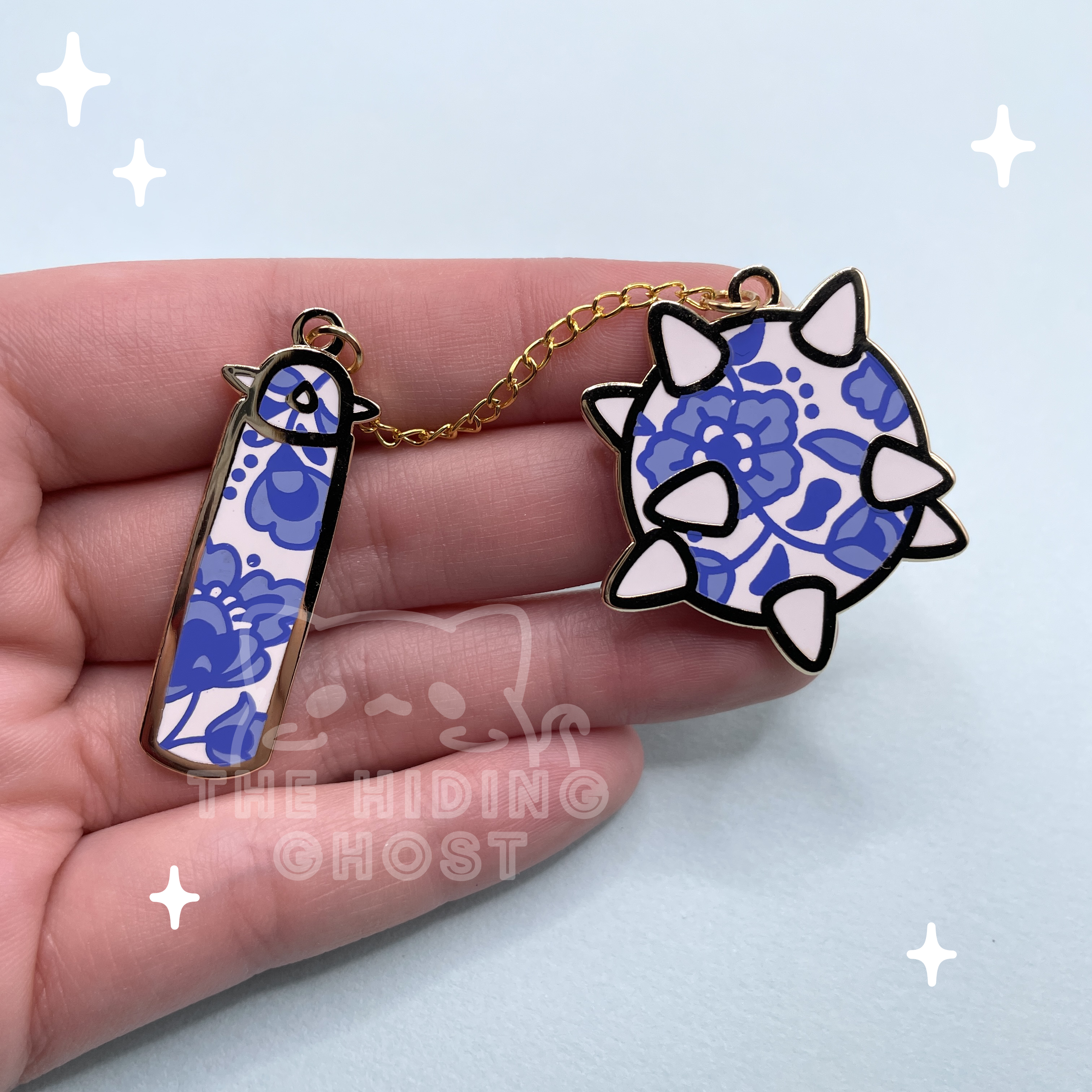 Creative Custom Silica Gel Gold Ghost Hand God Hand Blue Glass