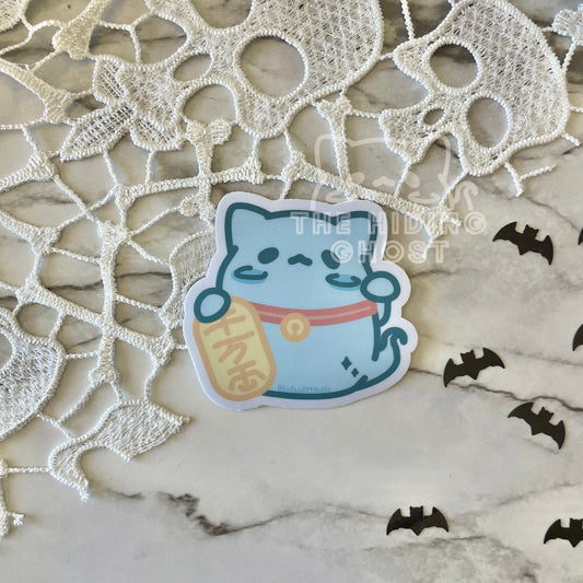 Lucky Ghost Cat Sticker