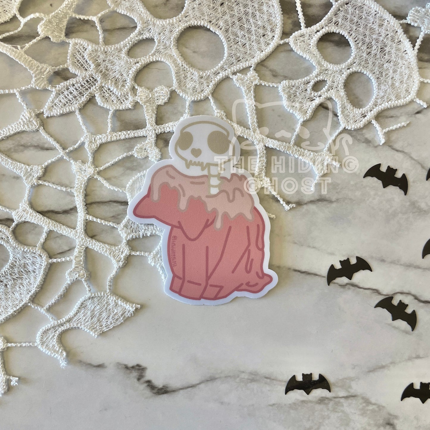 Cute Melting Cat Candle Die Cut Sticker