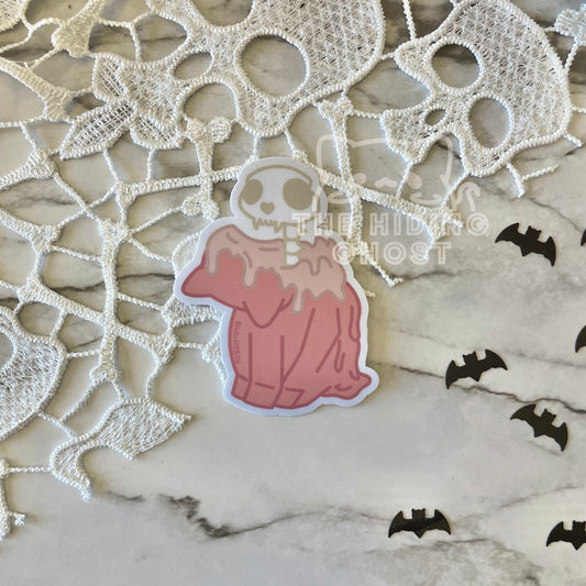 Cute Melting Cat Candle Die Cut Sticker