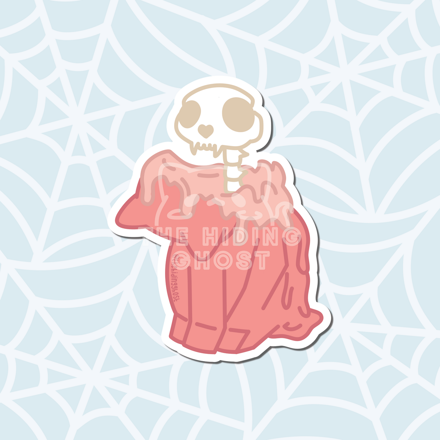 Cute Melting Cat Candle Die Cut Sticker