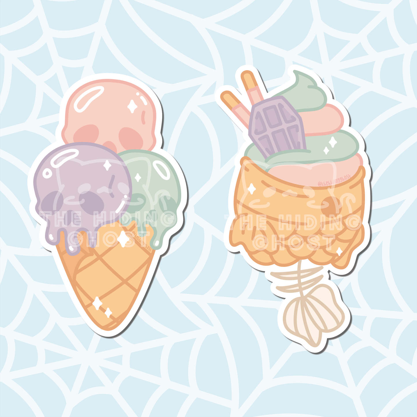 Pastel Spooky Desserts Die Cut Stickers