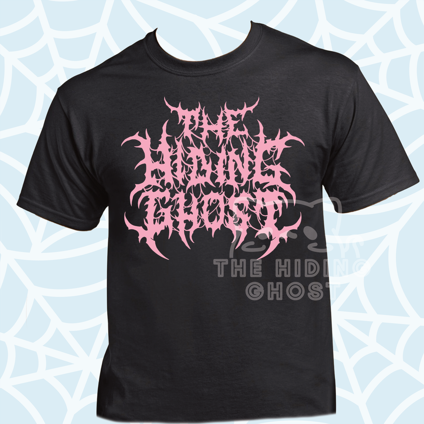 The Hiding Ghost Light Pink Metal Logo T Shirt