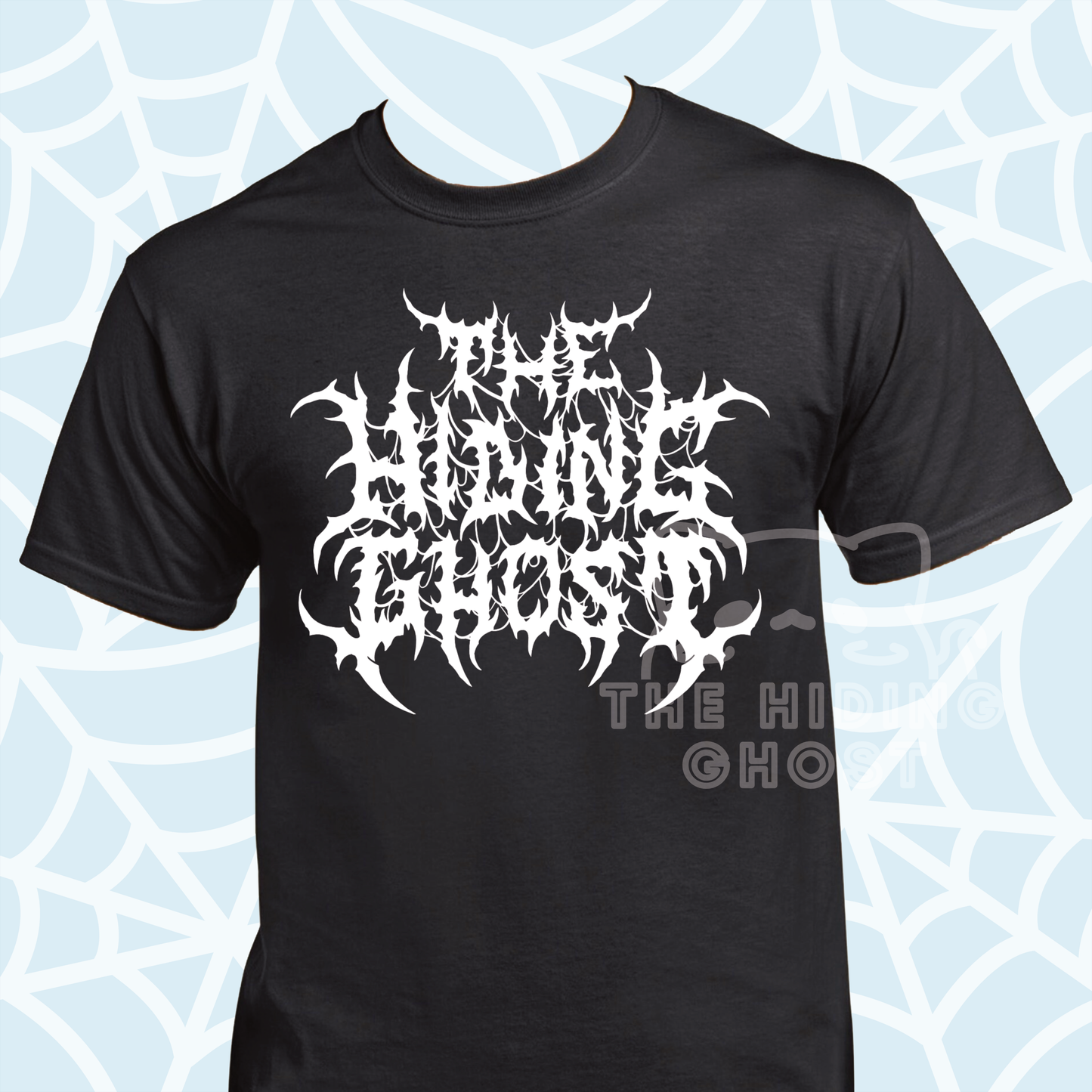 The Hiding Ghost White Metal Logo T Shirt