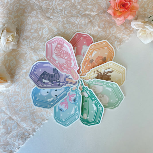 Pastel Spooky Popsicle Die Cut Stickers