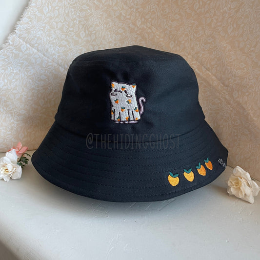 Black Cat Sheet Ghost Bucket Hat