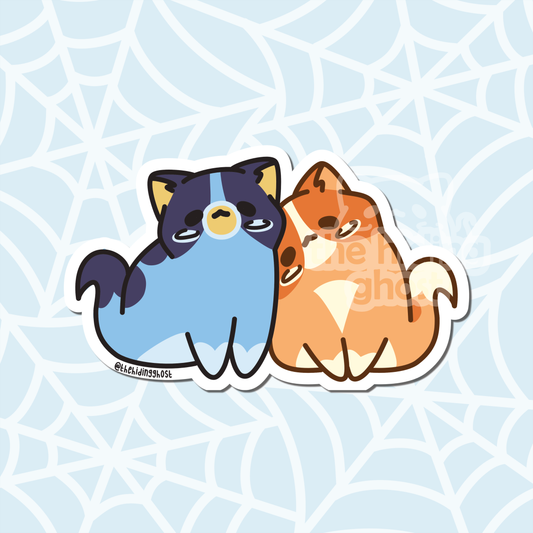 Ghost Cat Bluey Sticker