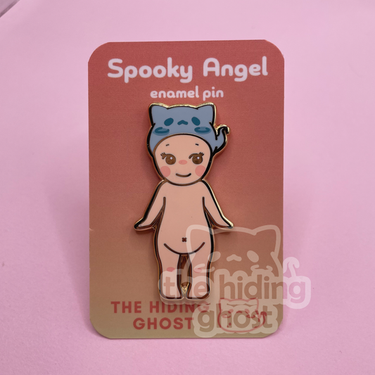 Spooky Angel - Cat Ghost Enamel Pin