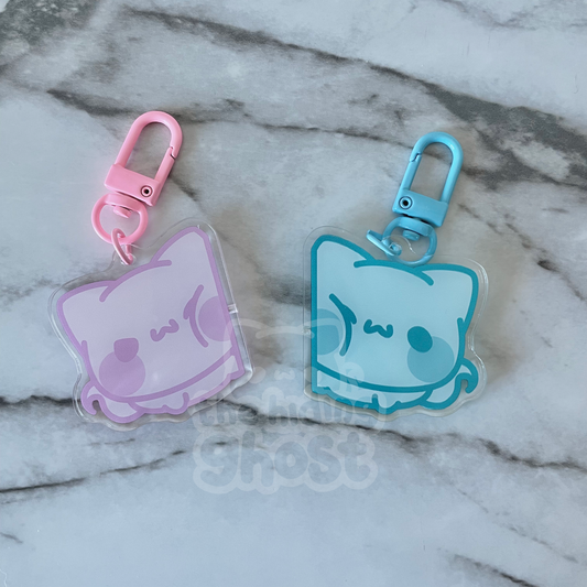 Cat Ghost/Cat Ghoul Magnet Acrylic Keychain
