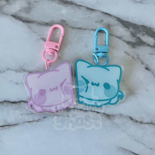 Cat Ghost/Cat Ghoul Magnet Acrylic Keychain