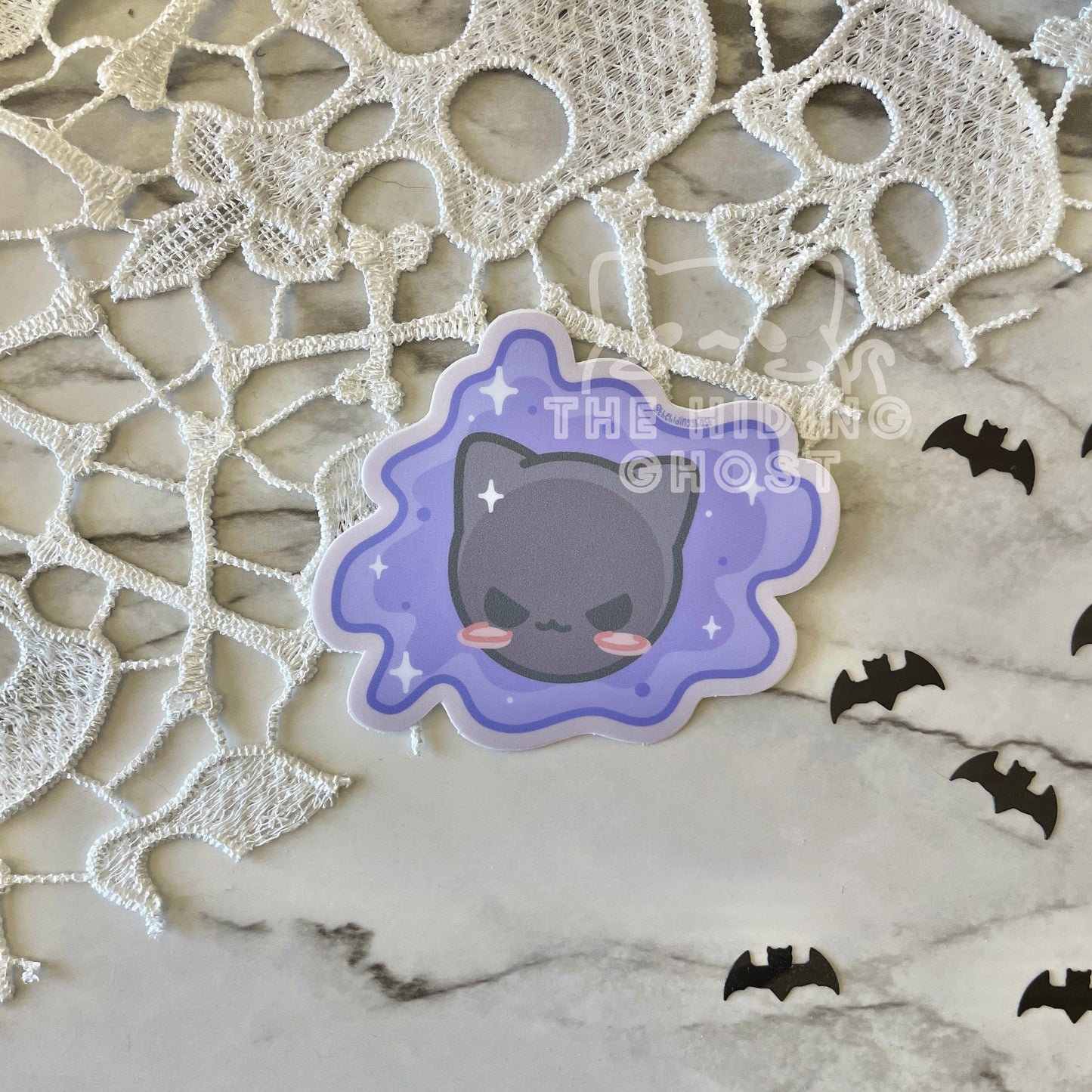 Ghost Poke Cat Stickers
