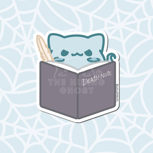 Cat Ghost Dead Note Sticker