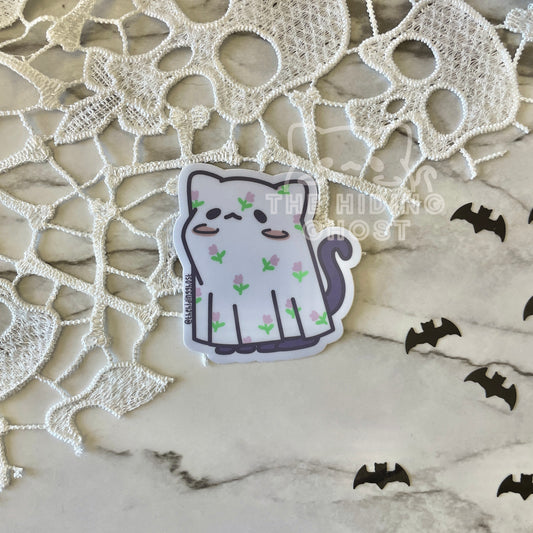 Cat Sheet Ghost Die Cut Sticker