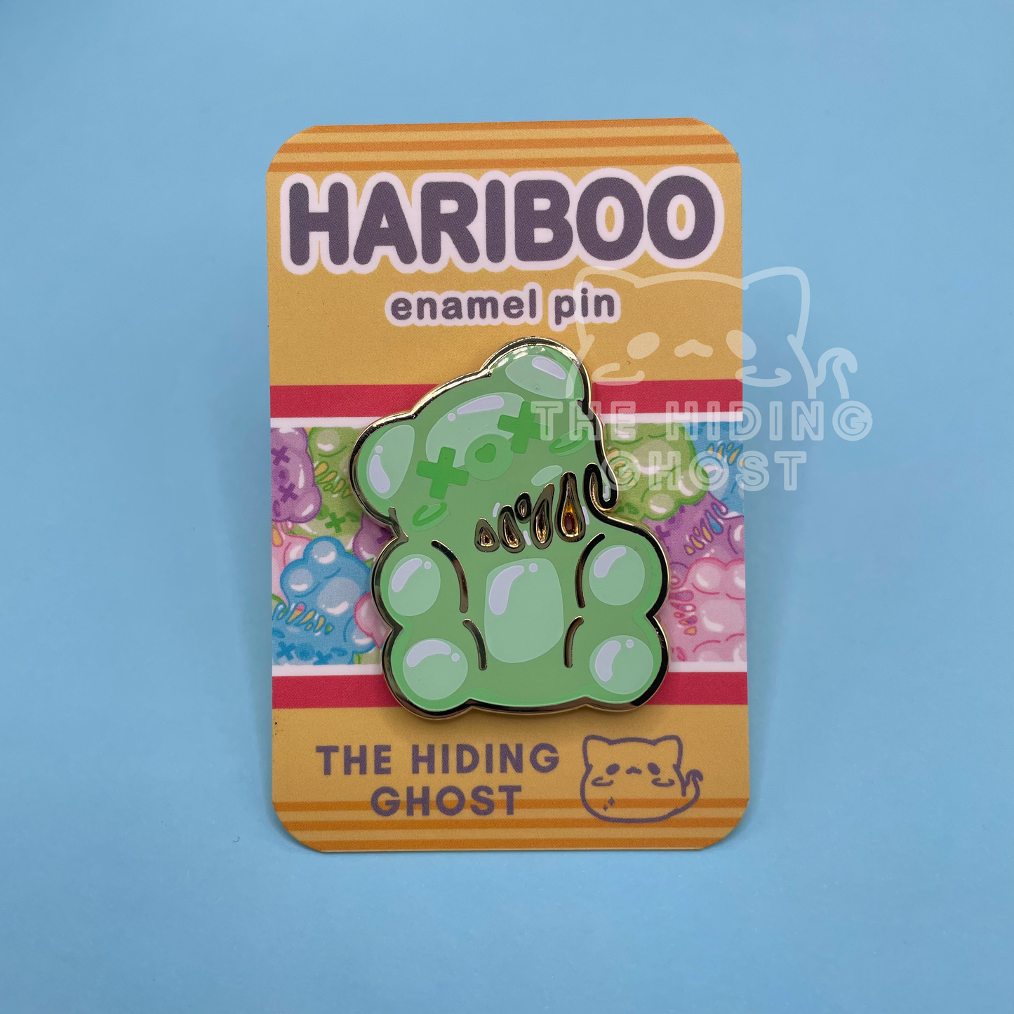Green Spooky Gummy Bear Enamel Pin