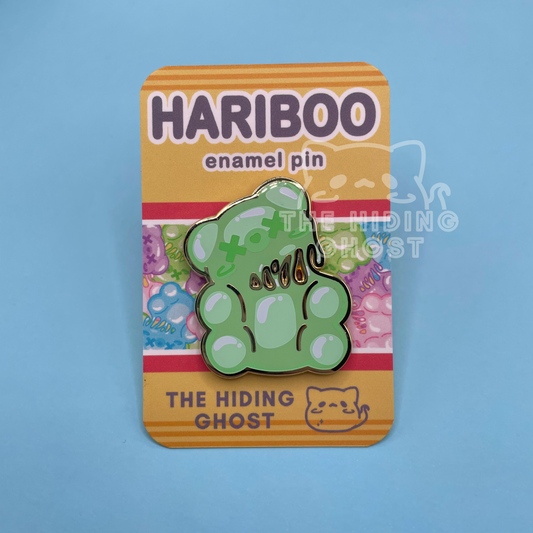 Green Spooky Gummy Bear Enamel Pin